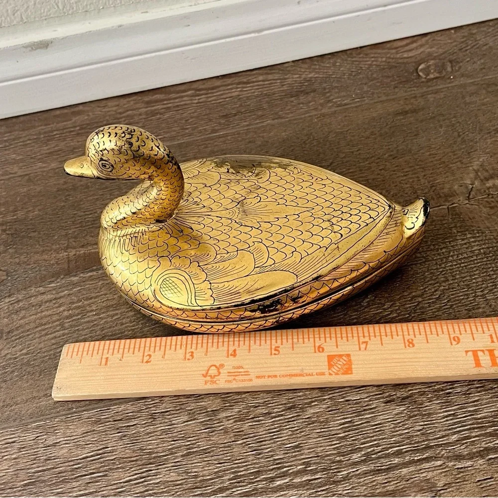 Gold Duck Trinket Box